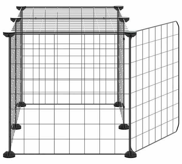 8panelová ohrádka pro zvířata s dvířky černá 70x35x35 cm ocel 3114050