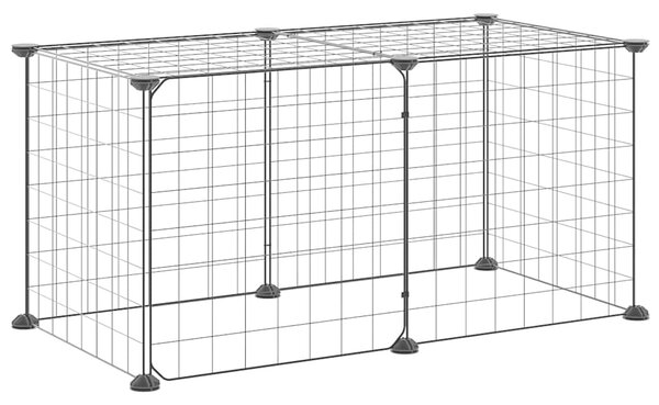 8panelová ohrádka pro zvířata s dvířky černá 70x35x35 cm ocel 3114050