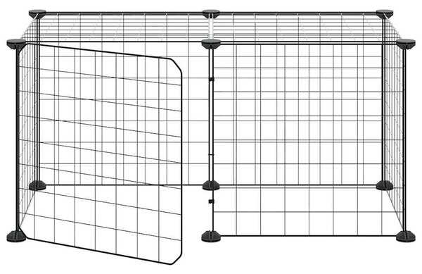 8panelová ohrádka pro zvířata s dvířky černá 70x35x35 cm ocel 3114050