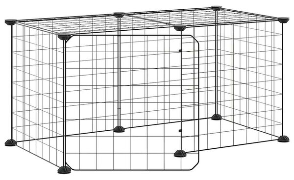 8panelová ohrádka pro zvířata s dvířky černá 70x35x35 cm ocel 3114050