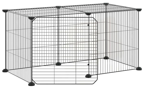 8panelová ohrádka pro zvířata s dvířky černá 70x35x35 cm ocel 3114053