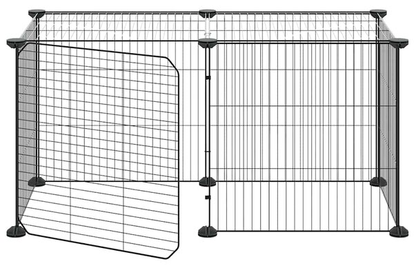 8panelová ohrádka pro zvířata s dvířky černá 70x35x35 cm ocel 3114053