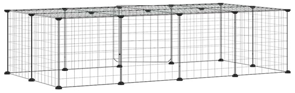 20panelová ohrádka pro zvířata s dvířky černá 140 x 70 x 35 cm ocel 3114055