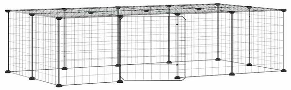20panelová ohrádka pro zvířata s dvířky černá 140 x 70 x 35 cm ocel 3114055