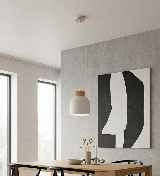 Závěsné svítidlo VIGO 1 – bílé, 1× E27, šířka 18 cm