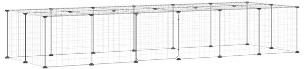 28panelová ohrádka pro zvířata s dvířky černá 210 x 70 x 35 cm ocel 3114056