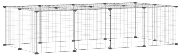 20panelová ohrádka pro zvířata s dvířky černá 140 x 70 x 35 cm ocel 3114055