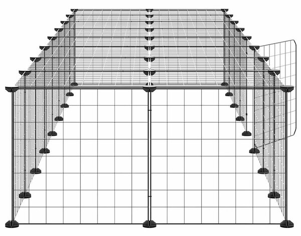 36panelová ohrádka pro zvířata s dvířky černá 280 x 70 x 35 cm ocel 3114057