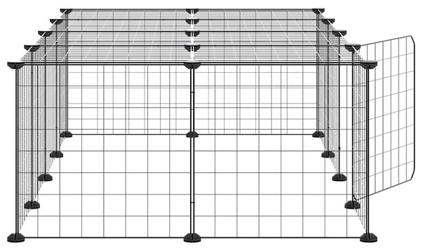 20panelová ohrádka pro zvířata s dvířky černá 140 x 70 x 35 cm ocel 3114055