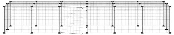 28panelová ohrádka pro zvířata s dvířky černá 210 x 70 x 35 cm ocel 3114056