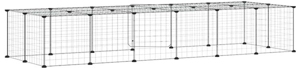 28panelová ohrádka pro zvířata s dvířky černá 210 x 70 x 35 cm ocel 3114056