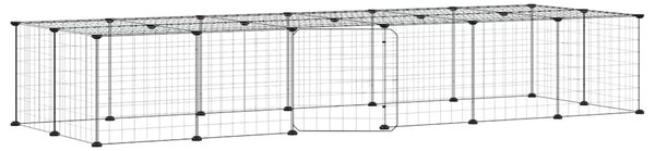 28panelová ohrádka pro zvířata s dvířky černá 210 x 70 x 35 cm ocel 3114056