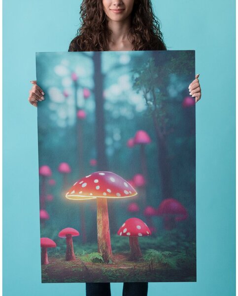 Plakát - Kouzelná neonová houba (Neon Magic Mushroom) FeelHappy.cz Velikost plakátu: A3 (29,7 × 42 cm)
