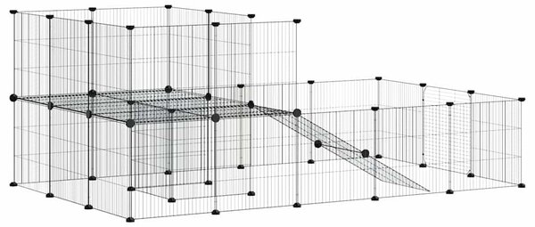 36panelová ohrádka pro zvířata s dvířky černá 175 x 105 x 70 cm ocel 3114062