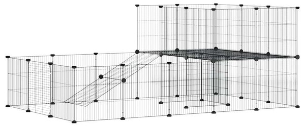 36panelová ohrádka pro zvířata s dvířky černá 175 x 105 x 70 cm ocel 3114062