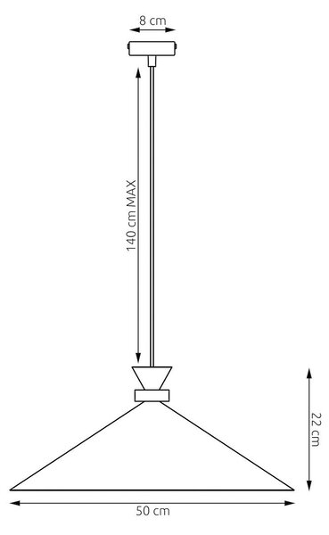 Závěsné svítidlo OLIVO 1L – vínové, 1× GX53, šířka 50 cm
