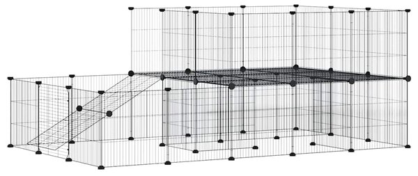 44panelová ohrádka pro zvířata s dvířky černá 175 x 105 x 70 cm ocel 3114063
