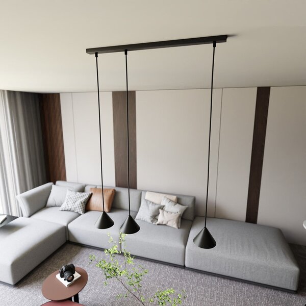 Závěsné svítidlo ELIT 3 – černé, 3× GX53, šířka 70 cm