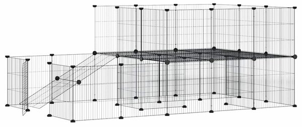 44panelová ohrádka pro zvířata s dvířky černá 175 x 105 x 70 cm ocel 3114063