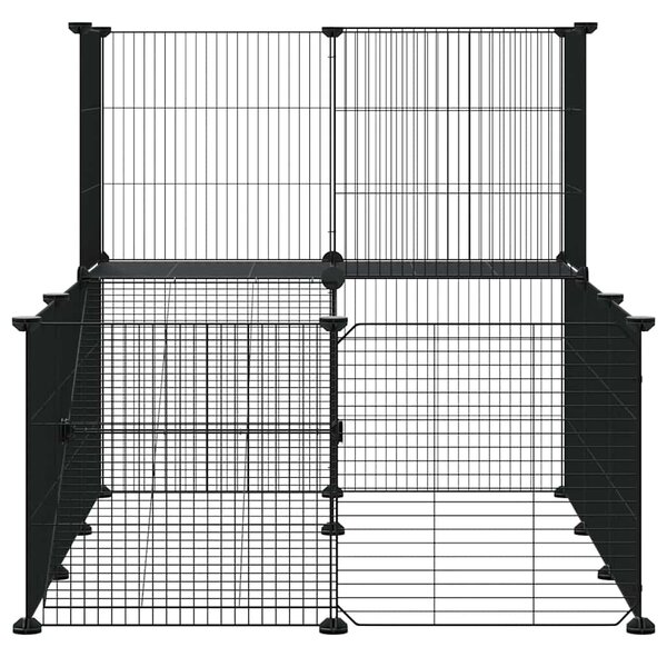 20panelová ohrádka pro zvířata s dvířky černá 105 x 70 x 70 cm ocel 3114061