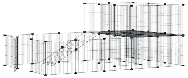 36panelová ohrádka pro zvířata s dvířky černá 175 x 105 x 70 cm ocel 3114062