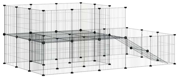 44panelová ohrádka pro zvířata s dvířky černá 175 x 105 x 70 cm ocel 3114063