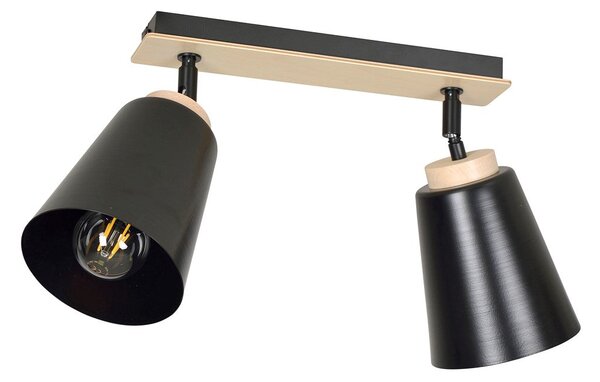 Stropní svítidlo ATLAS 2 – černé, 2× E27, šířka 55 cm