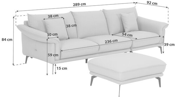 TŘÍMÍSTNÁ POHOVKA, textil, šedohnědá MID.YOU - Pohovky, Online Only