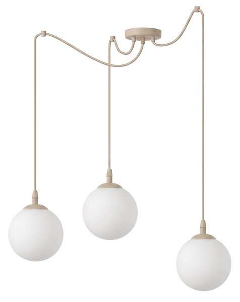 Závěsné svítidlo GIGI 3 – moka, opálové sklo, 3× E14, šířka 200 cm