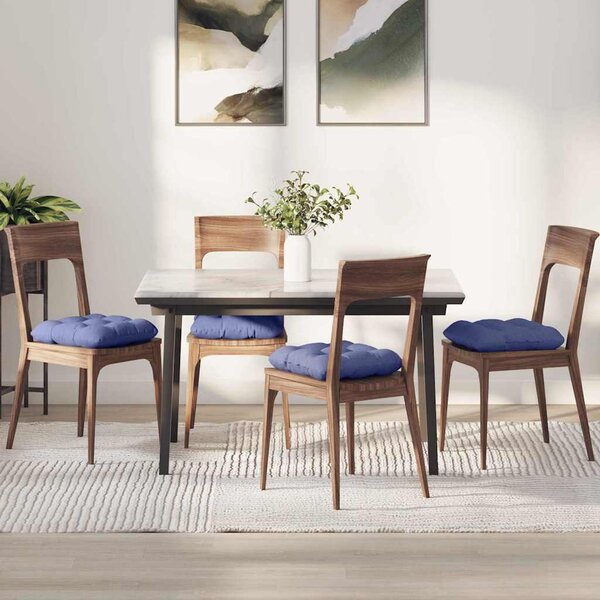 Polštáře na sedadla 4 ks Textil Modrá džínovina 45 x 45 x 12 cm
