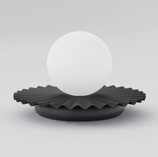 Stolní lampa UMBRA LN1 – černá, bílé sklo, 1× G9, šířka 20 cm