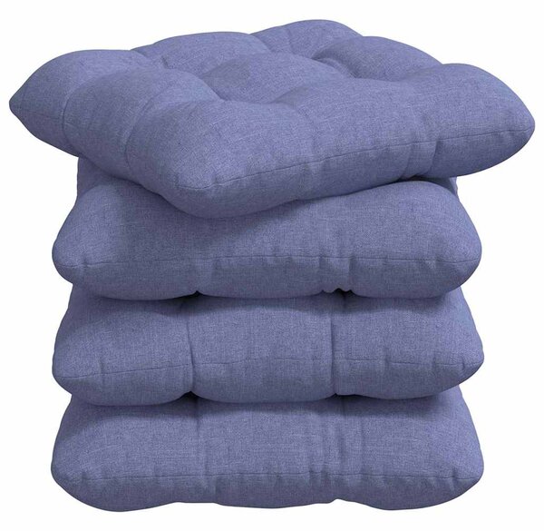 Polštáře na sedadla 4 ks Textil Modrá džínovina 45 x 45 x 12 cm