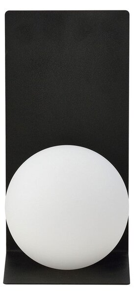 Nástěnné svítidlo FORM 5 – černé, bílé sklo, 1× E14, šířka 15 cm