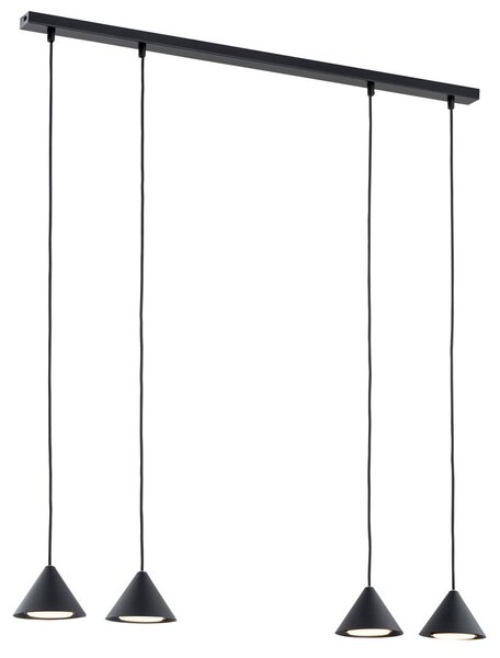 Závěsné svítidlo ELIT 4 – černé, 4× GX53, šířka 90 cm