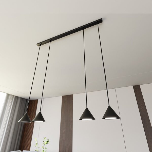 Závěsné svítidlo ELIT 4 – černé, 4× GX53, šířka 90 cm