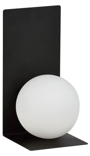 Nástěnné svítidlo FORM 5 – černé, bílé sklo, 1× E14, šířka 15 cm