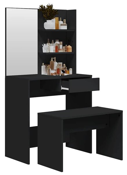 Set toaletního stolku černý 74,5 x 40 x 141 cm 3114140