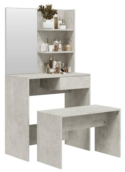 Toaletní stolek sada betonově šedý 74,5 x 40 x 141 cm 3114142