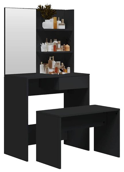 Set toaletního stolku černý 74,5 x 40 x 141 cm 3114140