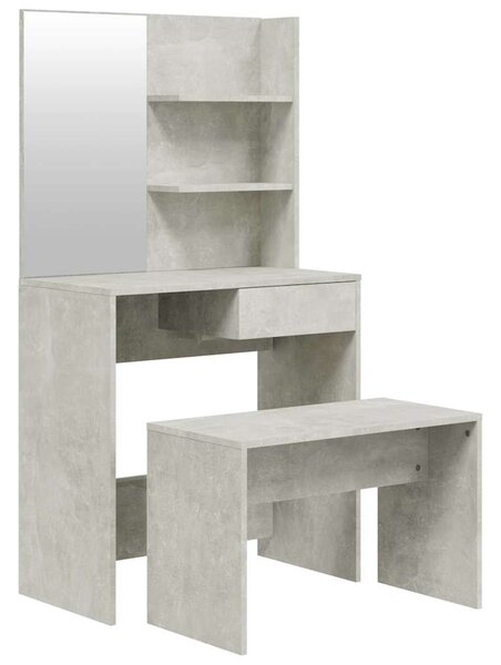 Toaletní stolek sada betonově šedý 74,5 x 40 x 141 cm 3114142