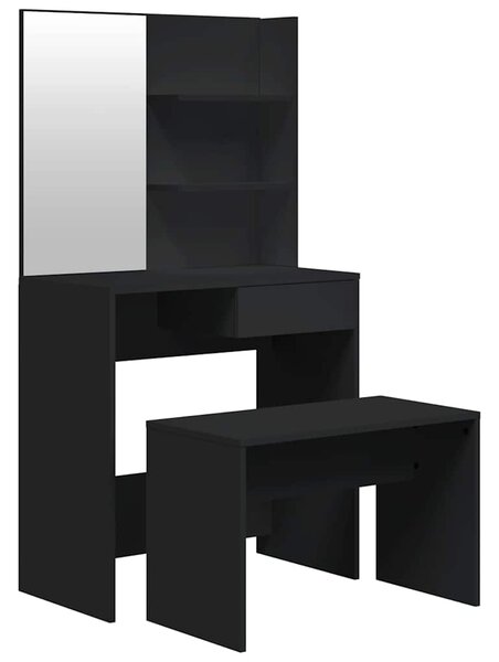 Set toaletního stolku černý 74,5 x 40 x 141 cm 3114140