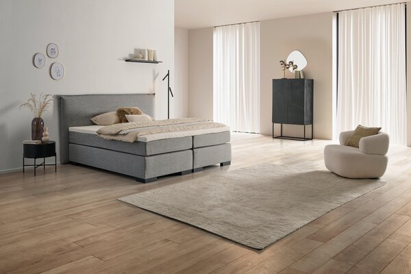 POSTEL BOXSPRING, 180/200 cm, antracitová, šedá, béžová, ecru MID.YOU - Manželské postele, Online Only