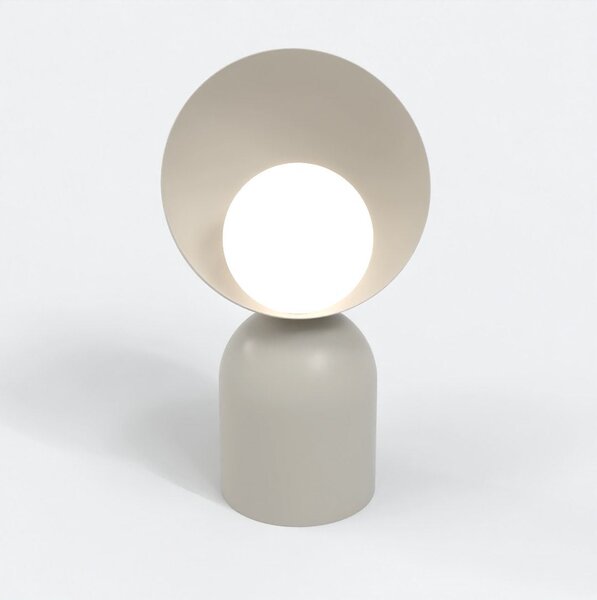 Stolní lampa BOTO LN1 – moka, bílé sklo, 1× G9, šířka 18 cm