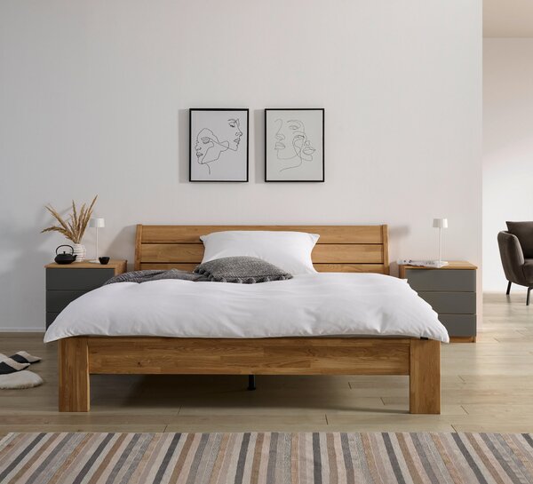 POSTEL, 180/200 cm, divoký dub MID.YOU - Manželské postele, Online Only