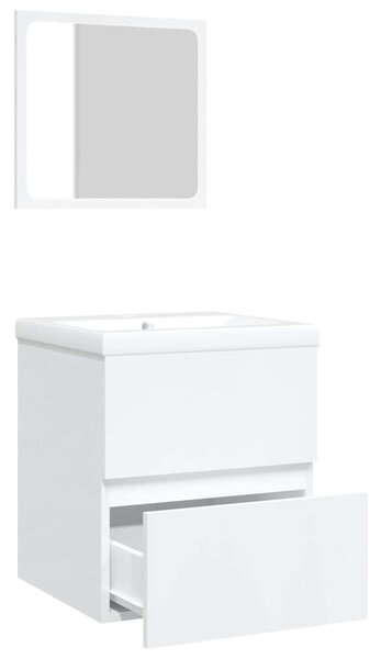 Koupelnová skříňka s umyvadlem a zrcadlem bílá 3114171
