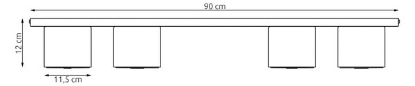 Stropní svítidlo NANO 4 – moka, 4× GU10 AR111, šířka 90 cm