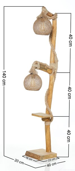 Opviq Stojací lampa Arbor II 140 cm hnědá