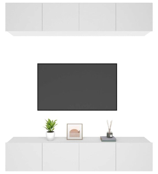 TV skříňky 4 ks bílé 80 x 30 x 30 cm kompozitní dřevo 3114182