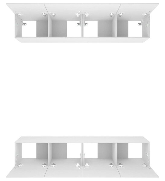 TV skříňky 4 ks bílé 80 x 30 x 30 cm kompozitní dřevo 3114182