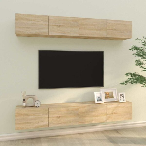 Nástěnné TV skříňky 4 ks dub sonoma 100 x 30 x 30 cm 3114192